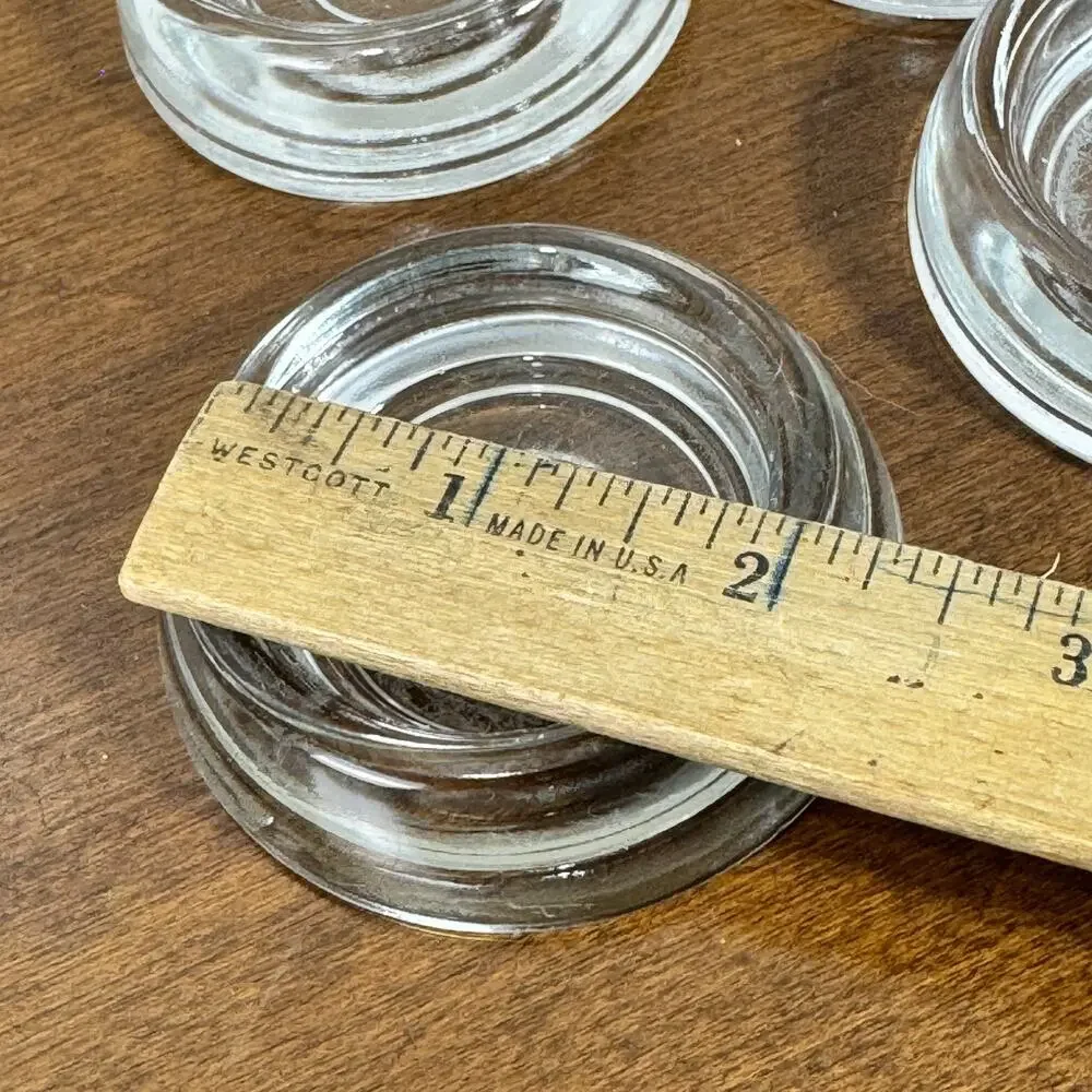 Vintage Clear Thick Glass Furniture Coasters Caster Crystal Rock Holders